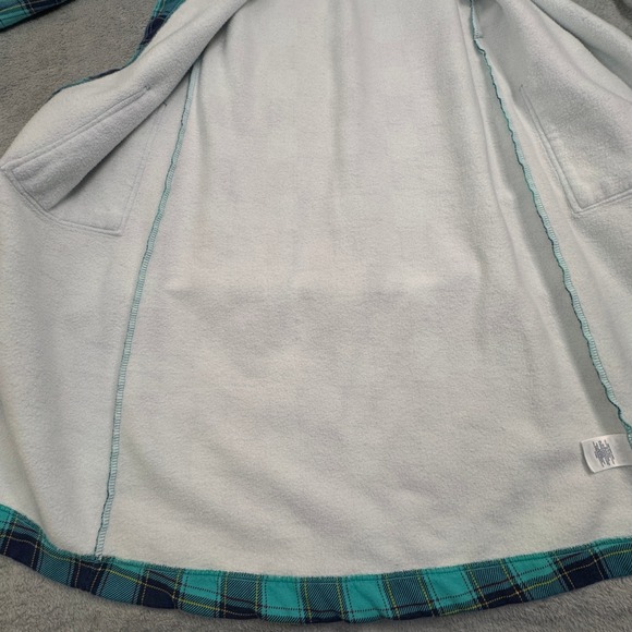 Lands End Serious Sweats Hooded Plaid Robe Belted Cozy Loungewear Size S - Picture 6 of 14